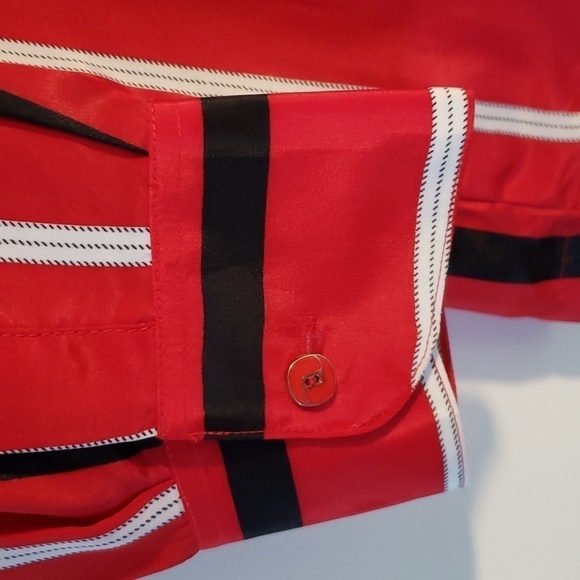 Loris Azzaro Red Black and White Button Shirt. - Picture 5 of 7